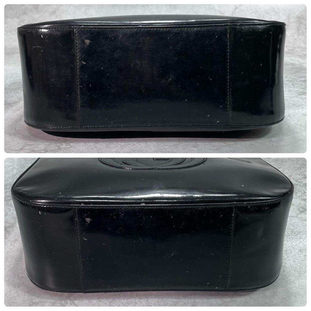 Gucci GG Handbag Patent Leather Logo Black — view 8