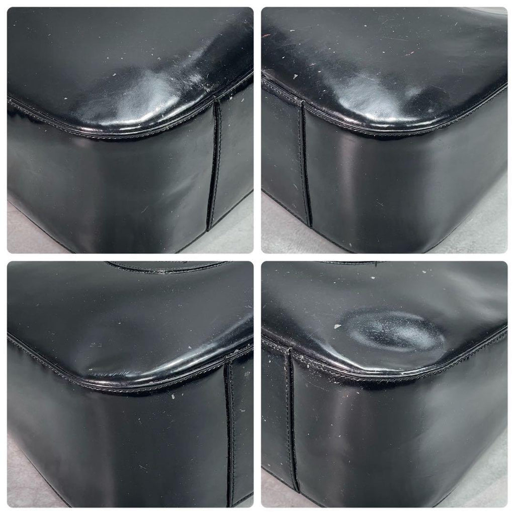 Gucci GG Handbag Patent Leather Logo Black — view 9