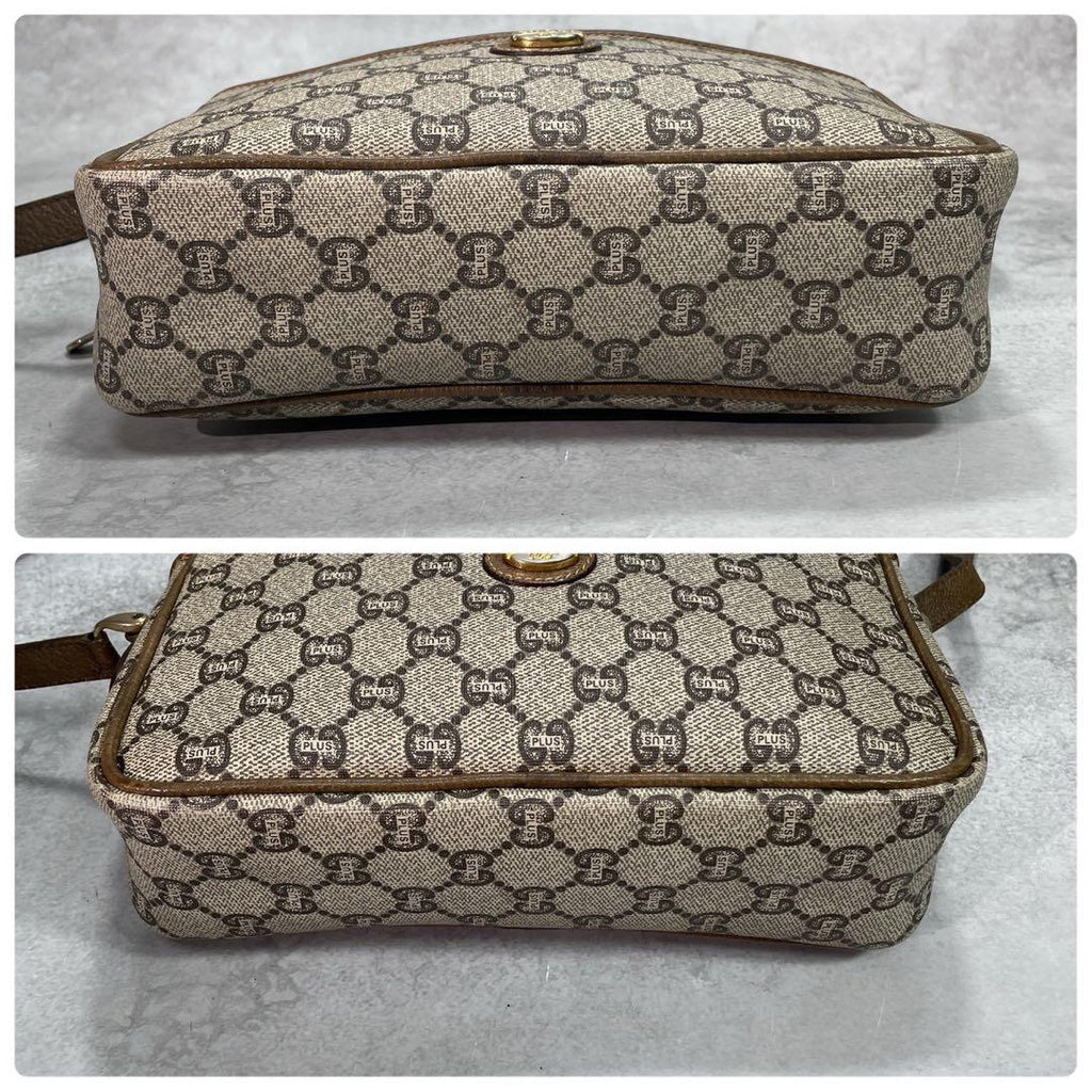 Gucci GG Shoulder Bag Brown Beige Logo Leather — view 8