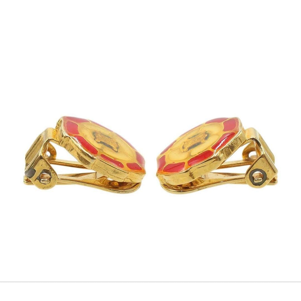 Celine Macadam Tricolor Earrings Brooch Set — view 5