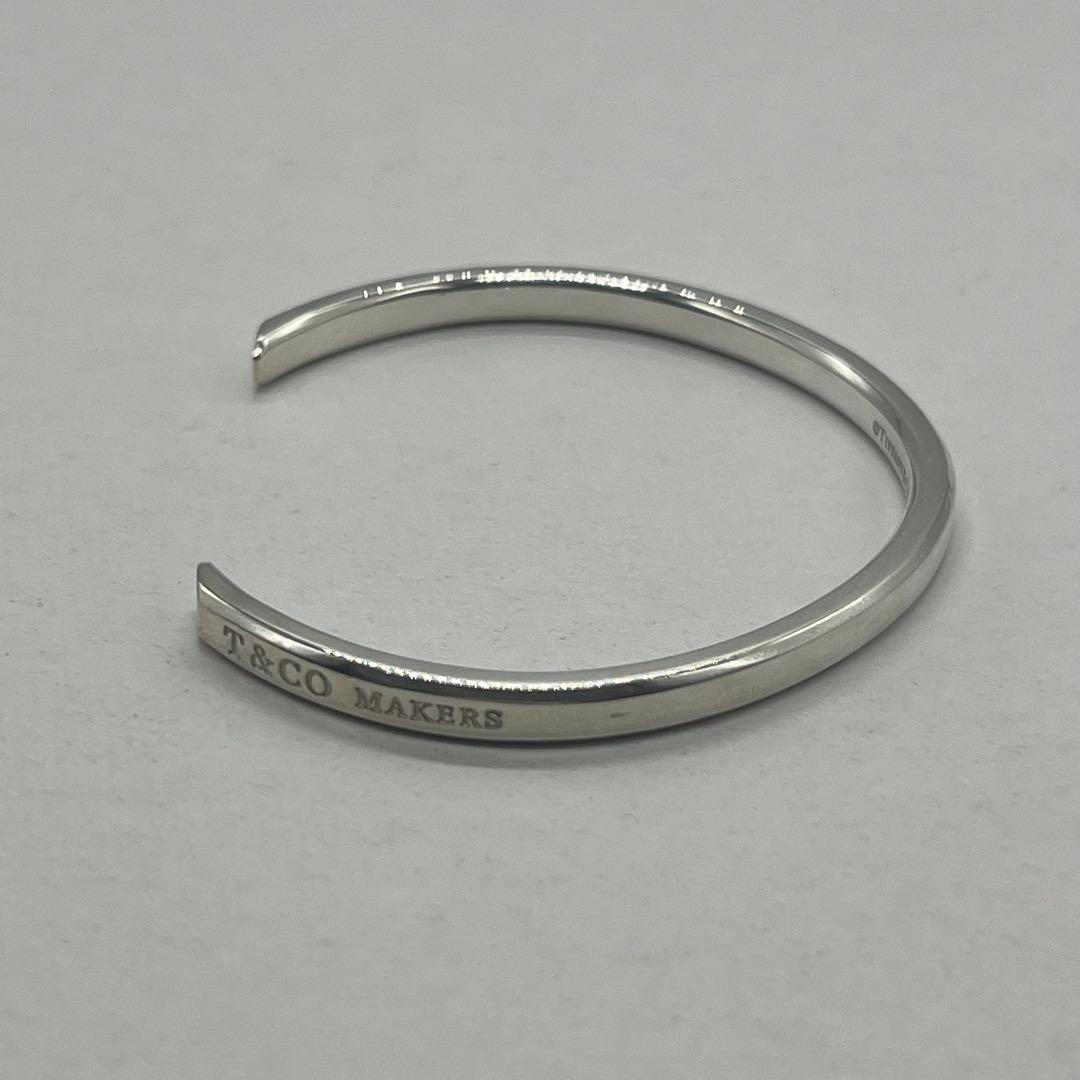 Tiffany & Co Maker 'S Narrow Calf Bangle 925 Sterling Silver Bracelet — view 3