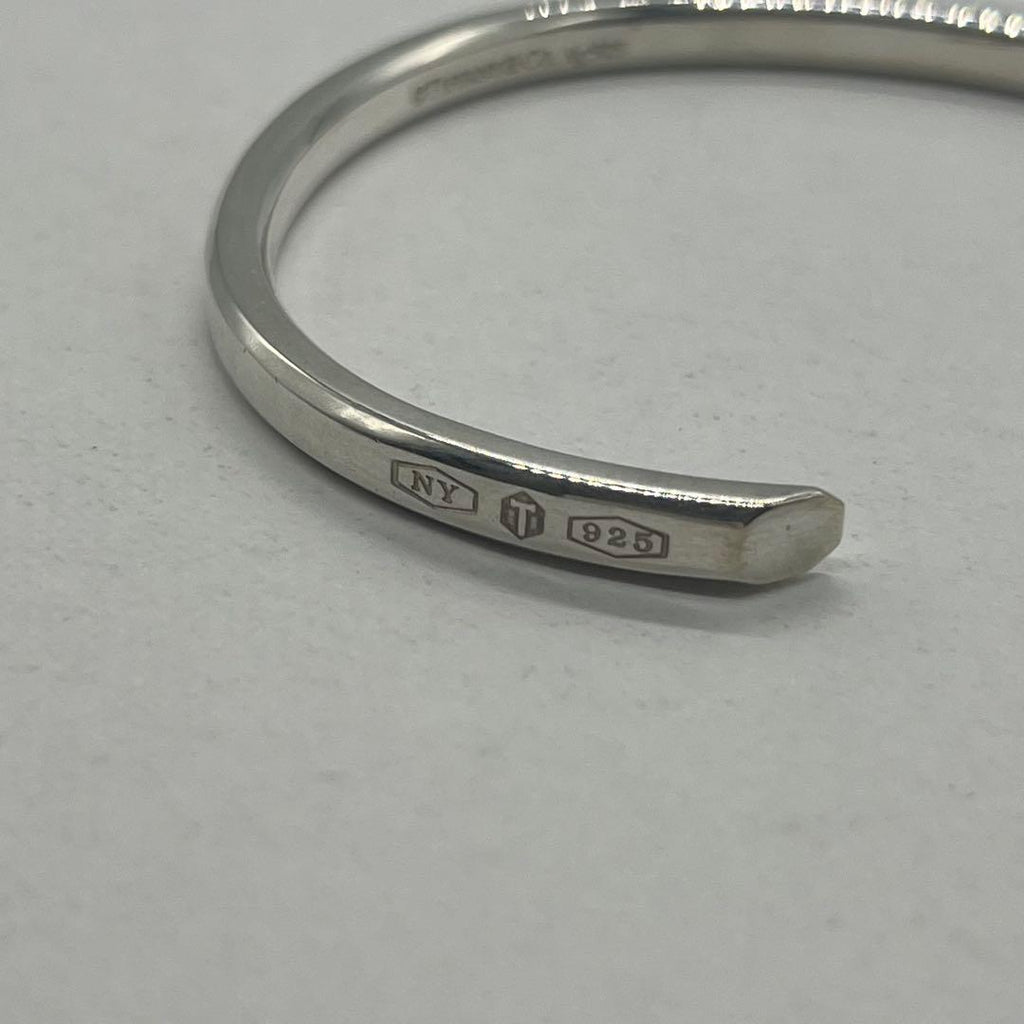 Tiffany & Co Maker 'S Narrow Calf Bangle 925 Sterling Silver Bracelet — view 7