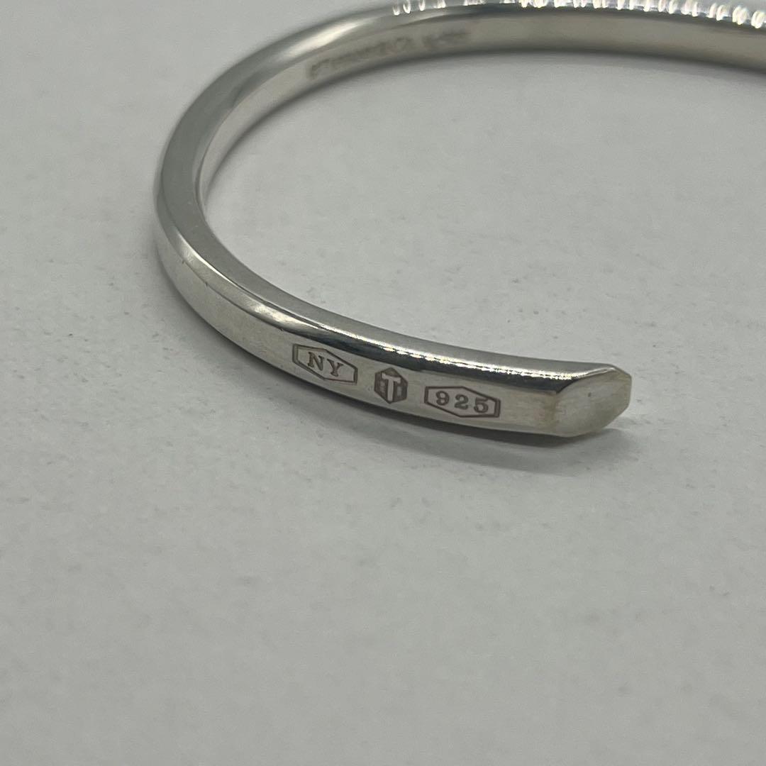 Tiffany & Co Maker 'S Narrow Calf Bangle 925 Sterling Silver Bracelet — view 7