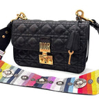 Dior Cannage Shoulder Bag Black Leather
