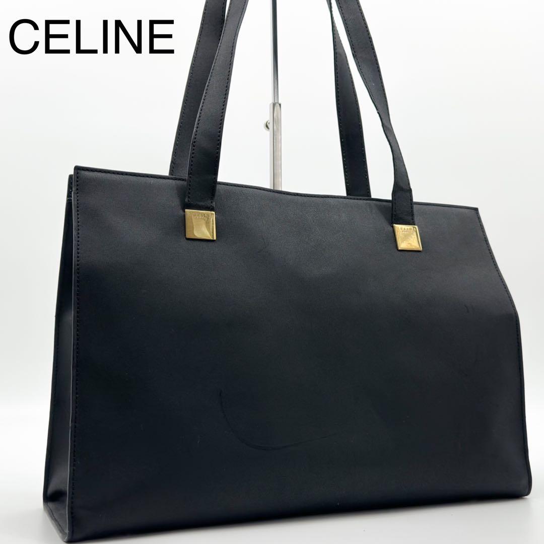 Celine Vintage Tote Leather Black Shoulder Bag Cover