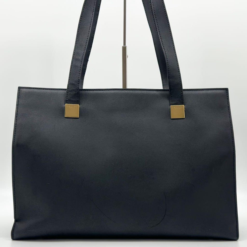 Celine Vintage Tote Leather Black Shoulder Bag Cover — view 3