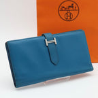 Hermes Bearn Souffle Wallet Veau Epsom Blue