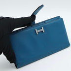 Hermes Bearn Souffle Wallet Veau Epsom Blue — view 2
