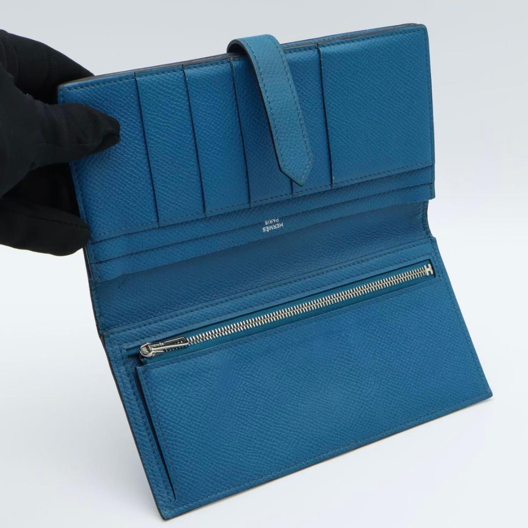 Hermes Bearn Souffle Wallet Veau Epsom Blue — view 3