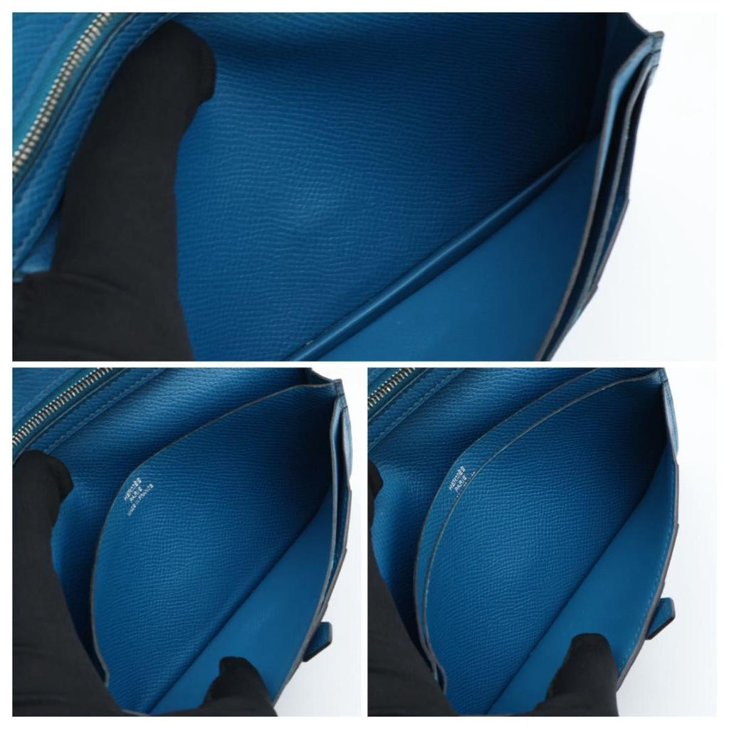 Hermes Bearn Souffle Wallet Veau Epsom Blue — view 6