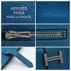 Hermes Bearn Souffle Wallet Veau Epsom Blue — view 7