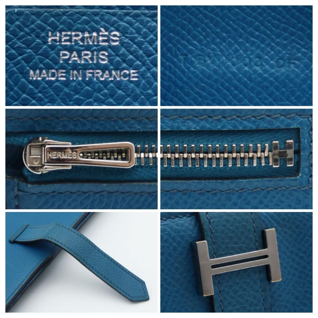 Hermes Bearn Souffle Wallet Veau Epsom Blue — view 7