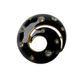 Dior Vintage Brooch Black Spiral