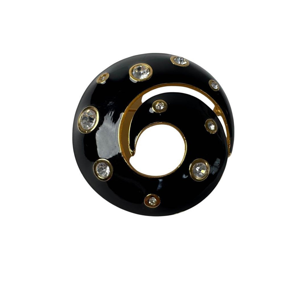 Dior Vintage Brooch Black Spiral — view 2
