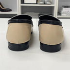 Hermes Royale Leather Hhardware Fringe Loafers Beige Black — view 5