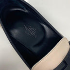 Hermes Royale Leather Hhardware Fringe Loafers Beige Black — view 7