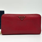 Prada Saffiano Triangle Zip Around Wallet — view 2