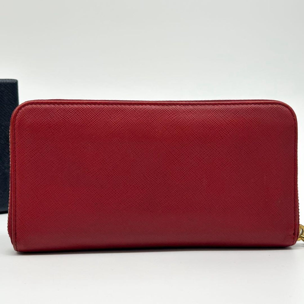 Prada Saffiano Triangle Zip Around Wallet — view 3