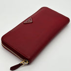 Prada Saffiano Triangle Zip Around Wallet — view 4