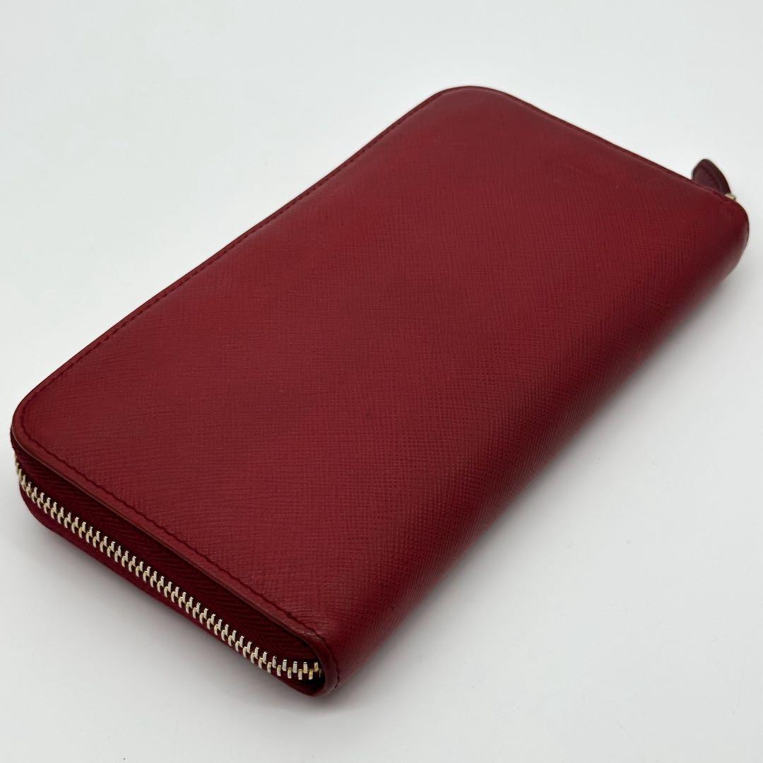 Prada Saffiano Triangle Zip Around Wallet — view 5
