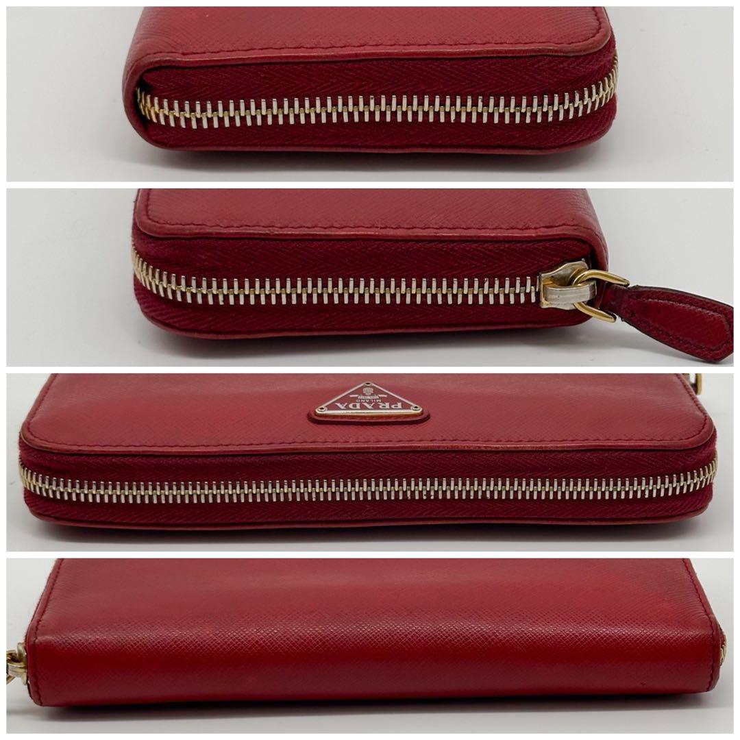 Prada Saffiano Triangle Zip Around Wallet — view 6