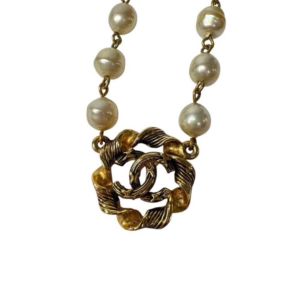 Chanel CC Logo Pearl Necklace — view 2