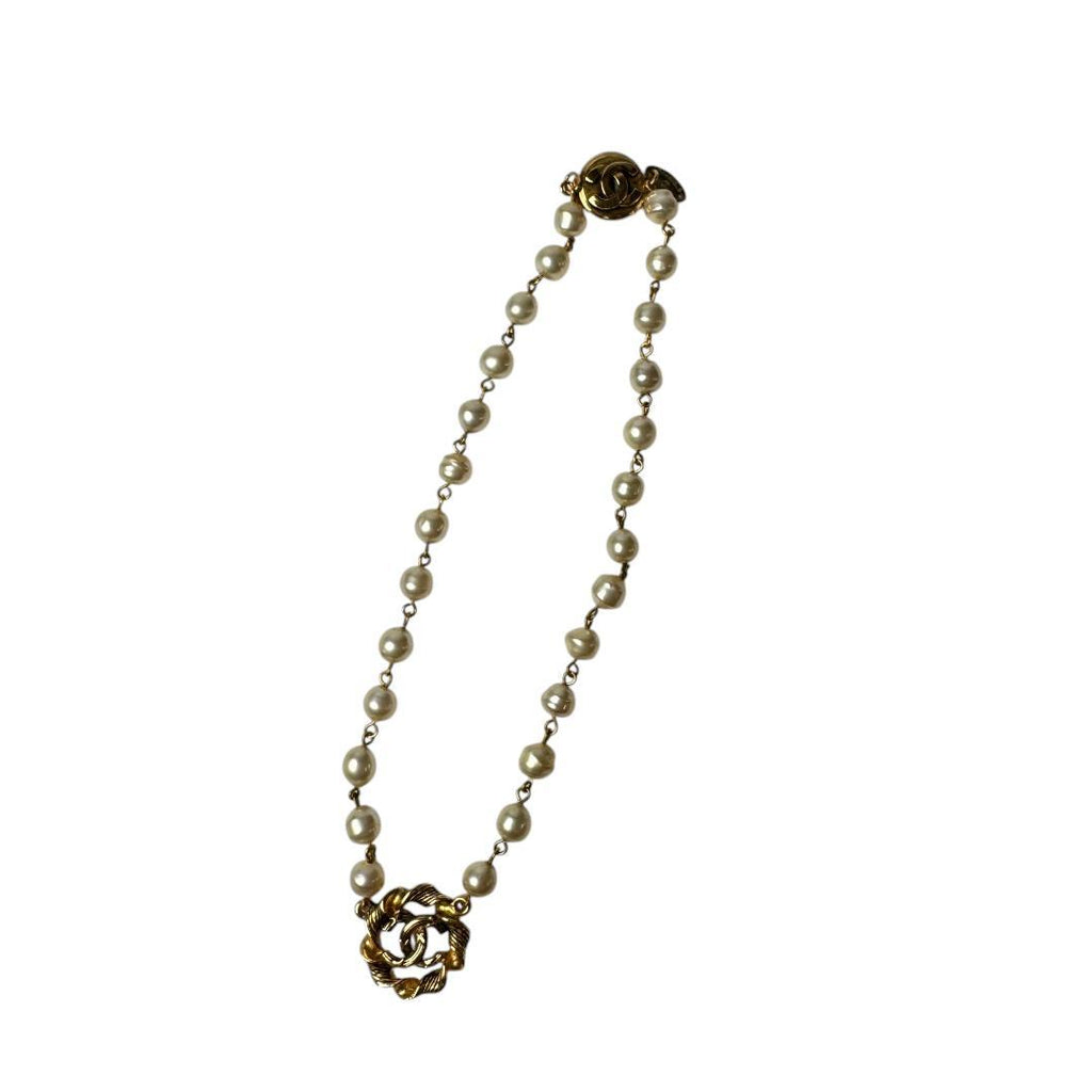 Chanel CC Logo Pearl Necklace — view 4