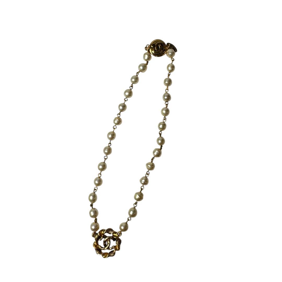 Chanel CC Logo Pearl Necklace — view 4
