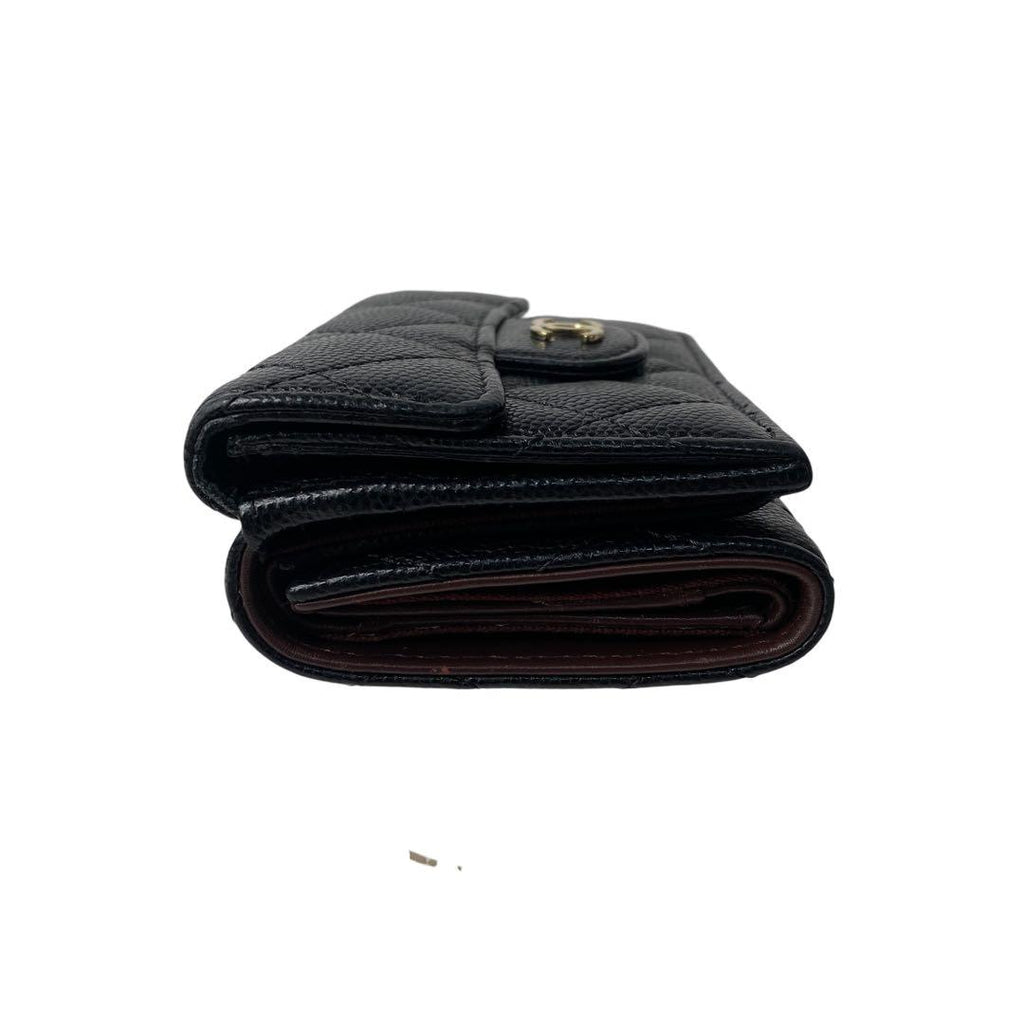Chanel CC Logo Caviar Leather Trifold Wallet