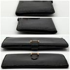 Hermes Bearn Classic Lizard Black Wallet Gold — view 5