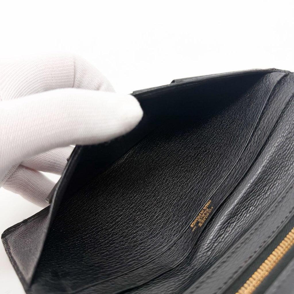 Hermes Bearn Classic Lizard Black Wallet Gold — view 8