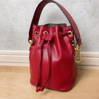 Fendi Montresor Drawstring Bucket Bag Leather Red 2-Way — view 2