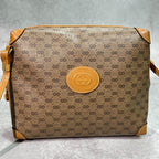 Gucci GG Shoulder Bag Brown Beige Logo Leather — view 2