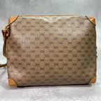Gucci GG Shoulder Bag Brown Beige Logo Leather — view 3
