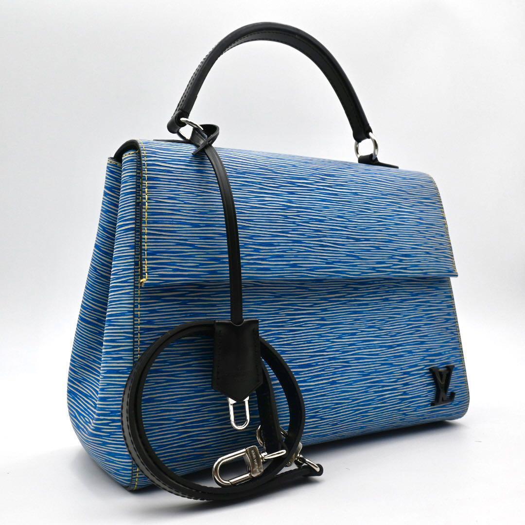 Louis Vuitton Epi Denim Cluny BB Handbag 2-Way Blue