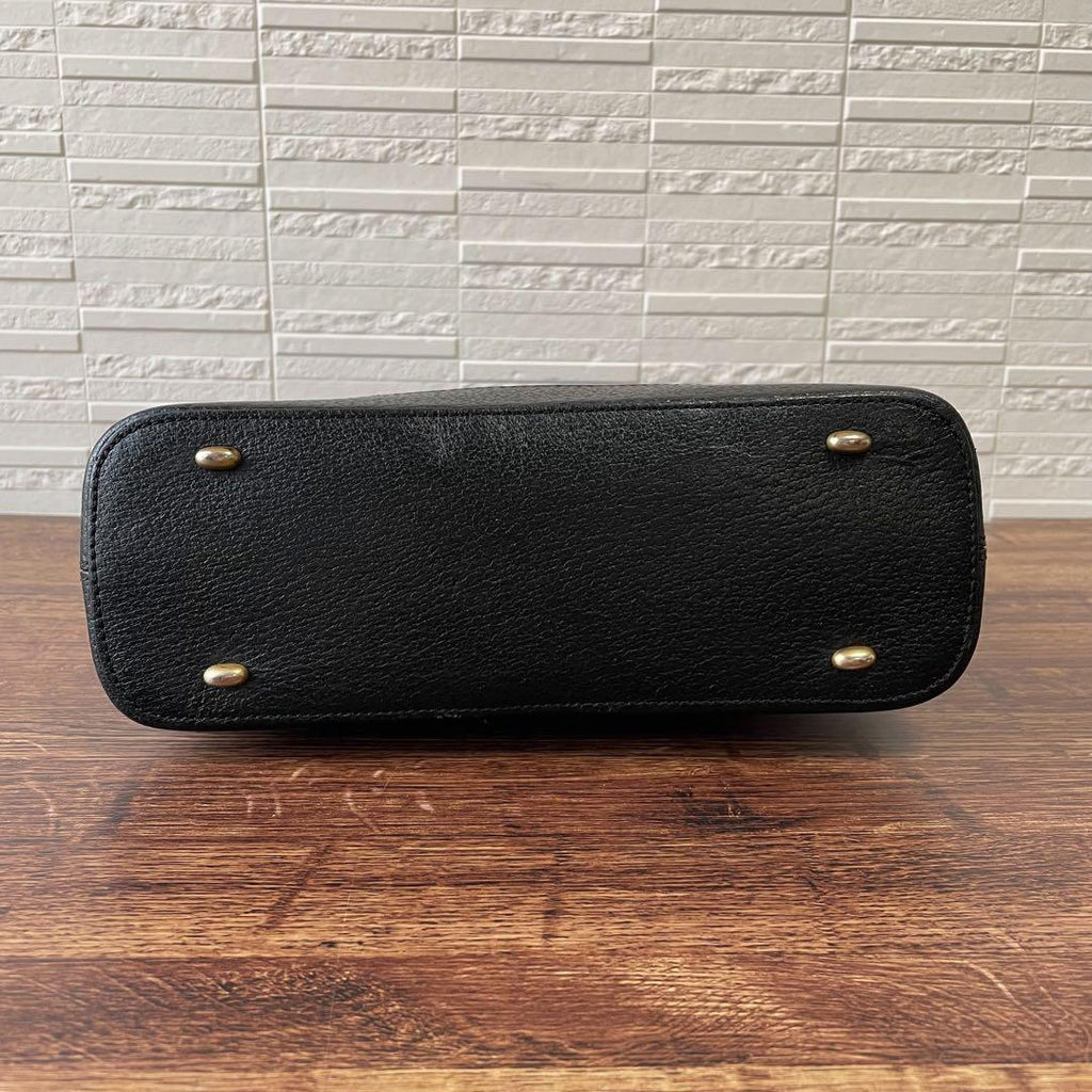 Celine Leather Shoulder Bag 2-Way Gold Black — view 4