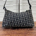 Dior Trotter Canvas Shoulder Bag Pouch Navy — view 3