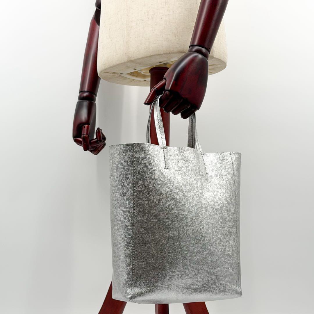 Celine Vertical Cabas Small Silver 2-Way — view 5
