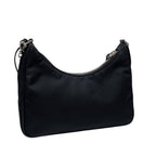 Prada Nylon Saffiano Shoulder Bag Triangleplate Logo Black — view 3