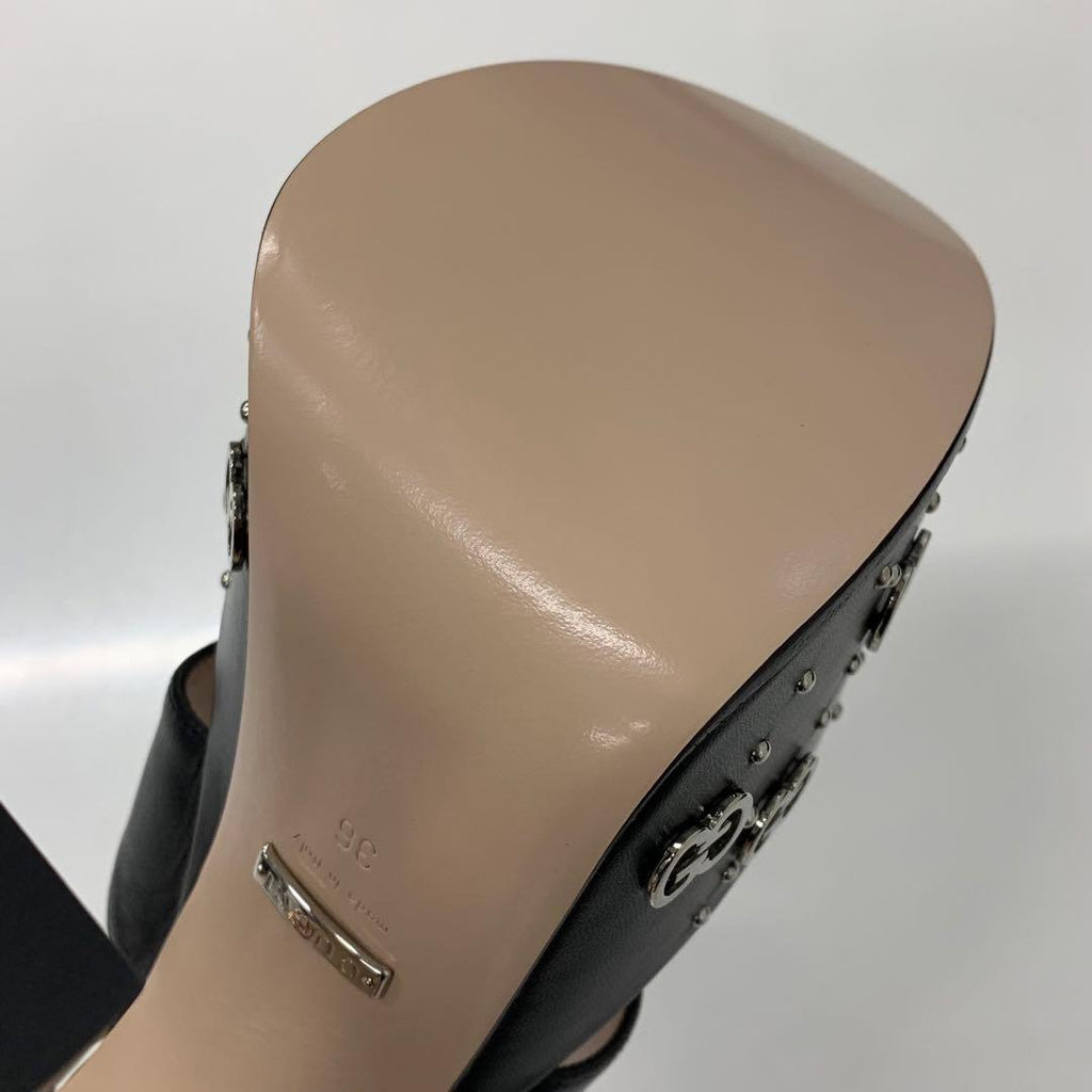 Gucci Leather Double Studded Platform Sandals — view 9