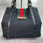 Gucci GG Sherry Line Tote Black Canvas — view 2