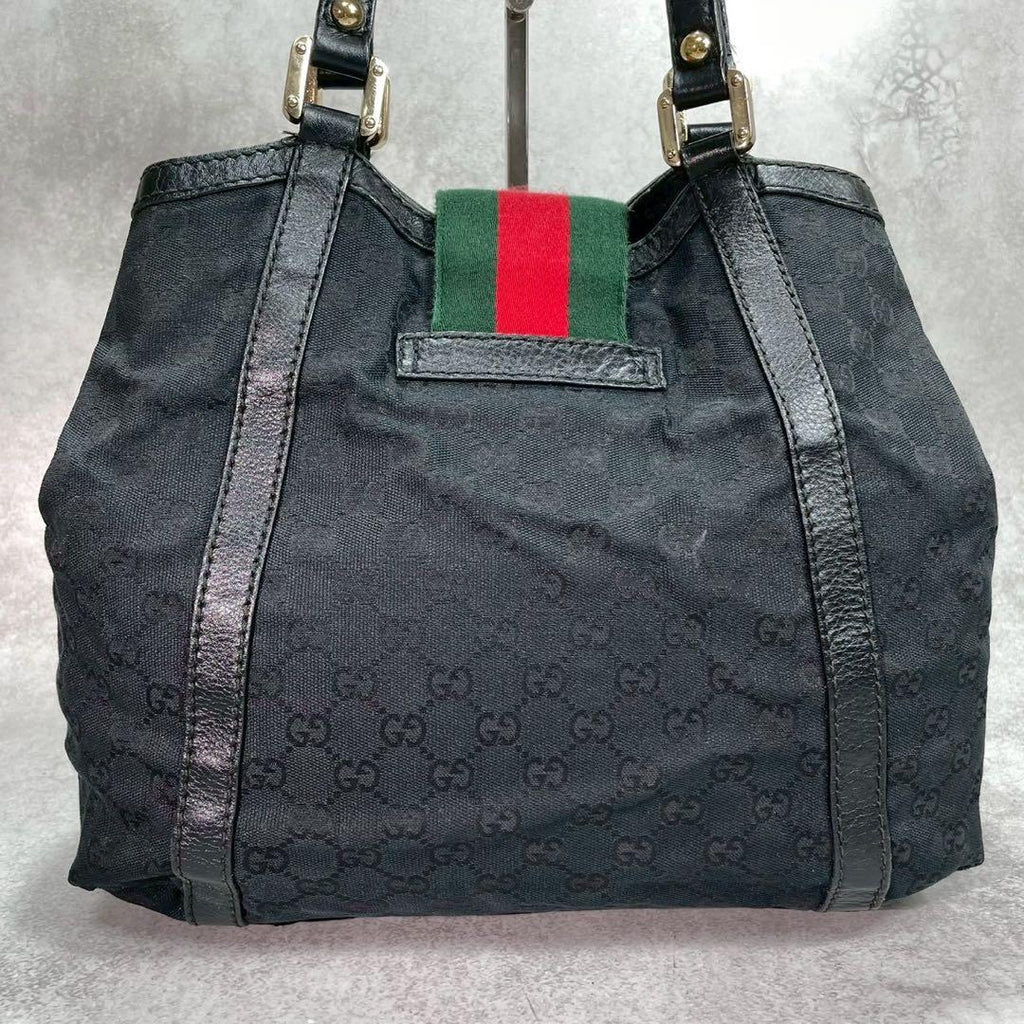 Gucci GG Sherry Line Tote Black Canvas — view 3