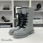 Dior Lava Oblique Crease Up Rain Boots Gray