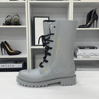 Dior Lava Oblique Crease Up Rain Boots Gray — view 3