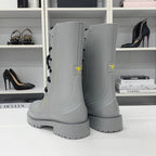 Dior Lava Oblique Crease Up Rain Boots Gray — view 4