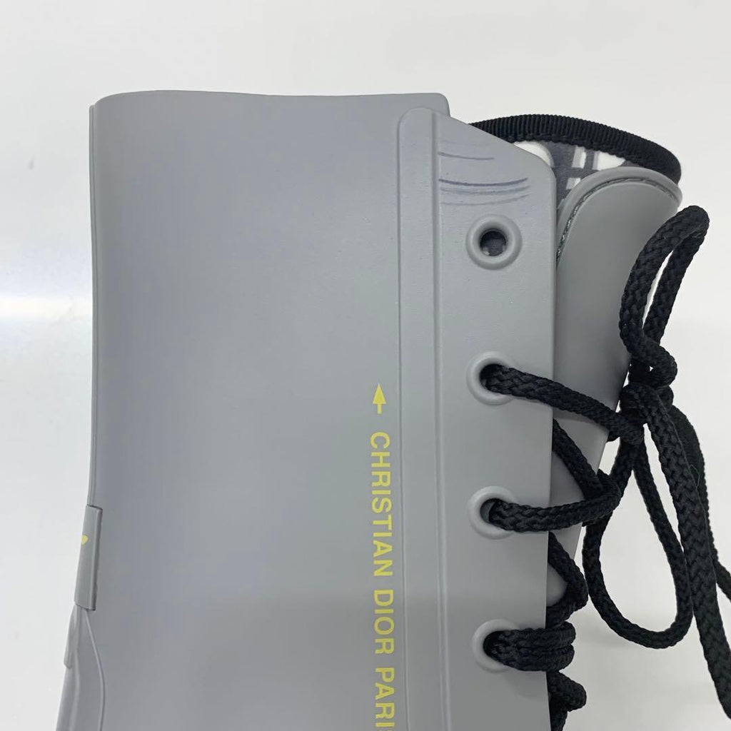 Dior Lava Oblique Crease Up Rain Boots Gray — view 8