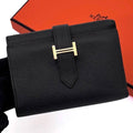 Hermes Bearn Combine Veau Epsom Trifold Compact Wallet Black