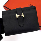 Hermes Bearn Combine Veau Epsom Trifold Compact Wallet Black