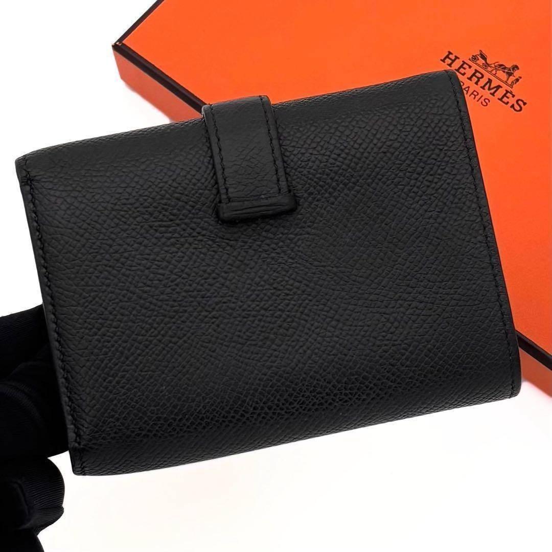 Hermes Bearn Combine Veau Epsom Trifold Compact Wallet Black — view 2