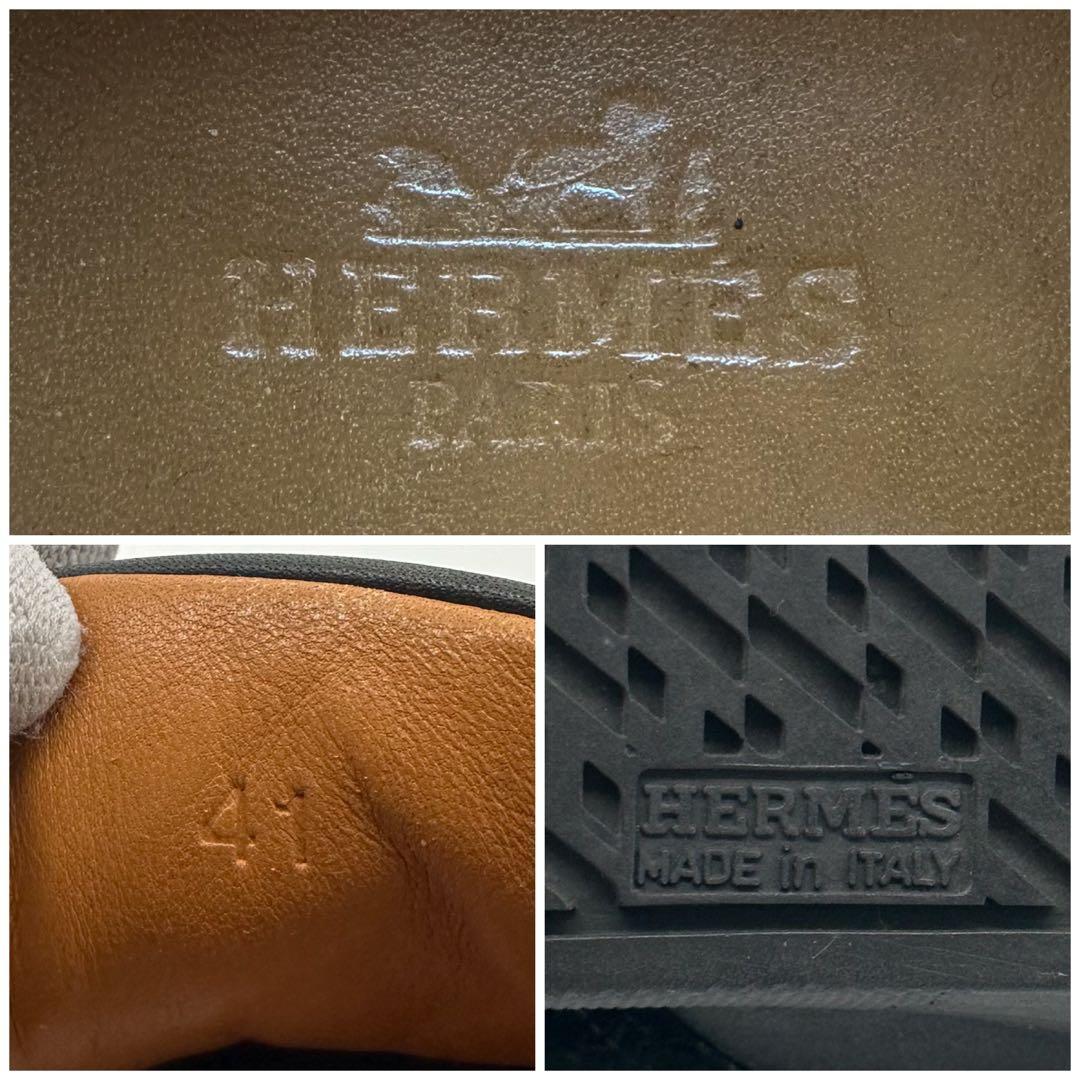 Hermes 41 Sneakers Suede Leather Black Velcro — view 8